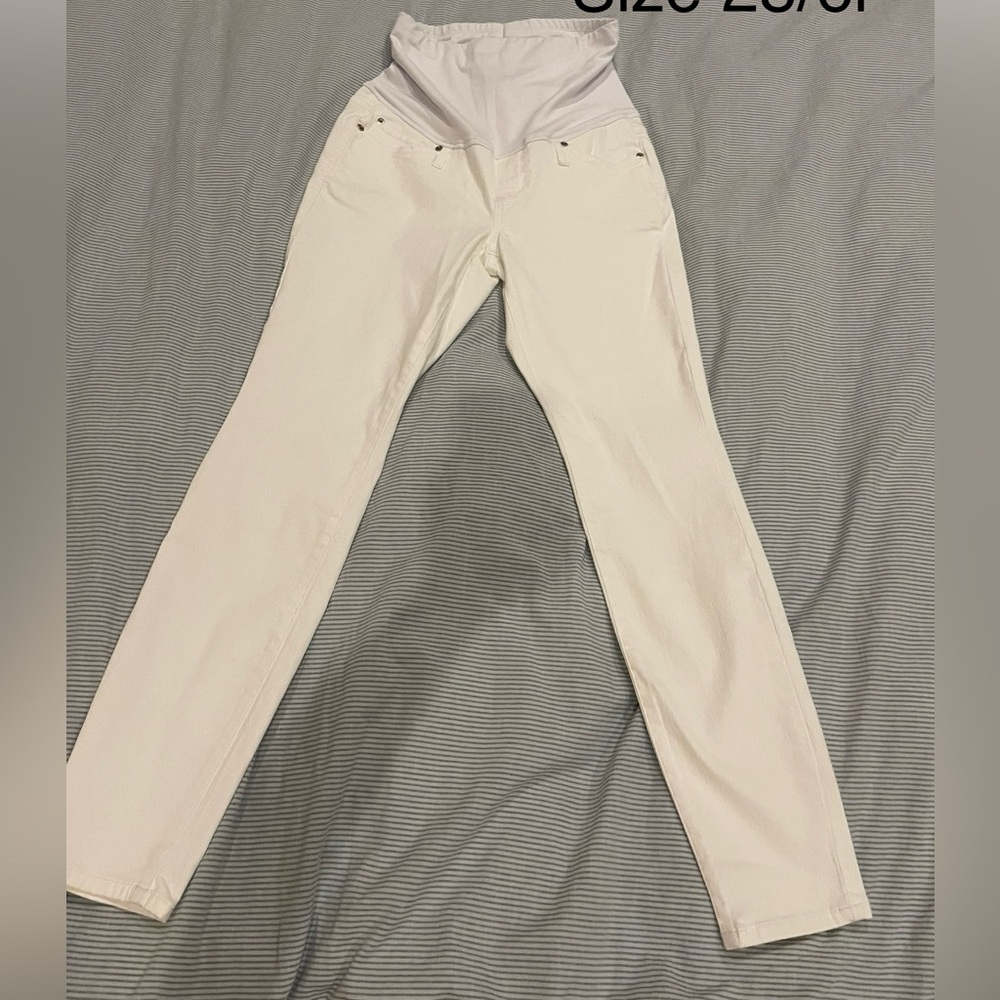 GAP Women's Maternity Skinny Jeans - White